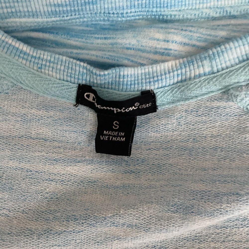 🟢Champion Elite Light blue/white Sweater Sz S - Picture 7 of 8